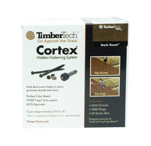 TimberTech Cortex Hidden Plug Fasteners  Dark Roast (100 ln/ft)
