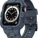 GELISHI Bands Compatible for Apple Watch Band 41mm 40mm 38mm, Men Sport Rugged Band with Protective Case for Watch Series 9 8 7/Series 6 SE 5 4 3 (Abyss Blue)