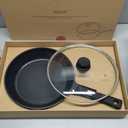 Frying Pan Nonstick Skillet Cookware: Skillet 12-inch Nonstick with Lid Stainless - Non Stick Cooking Frying Pan Induction Compatible - Handle Cool PFOA-Free for Home Camping Kitchen Party Outdoor