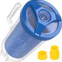 POOLAZA Pool Leaf Canister for Pool Vacuum, Professional Pool Leaf Catcher for Pool Vacuum with Large Plastic Mesh Basket & Mesh Bag, Inline Pool Vacuum Filter Attachment Fits 1-1/2 Pool Vacuum Hose