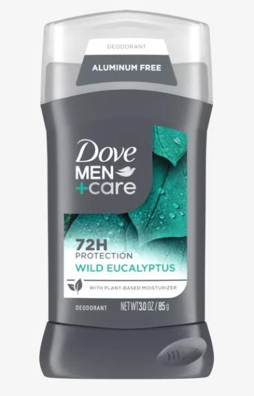4 Pack Dove Men+Care Aluminum-Free Deodorant for a Long-Lasting Scent, with 72H Odor Protection, 3.0 oz (2wild eucalyptus, 2Extra Fresh)