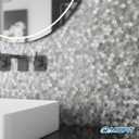 3D Metal Peel and Stick Backsplash for Kitchen,Mini Hexagon Tile Stickers Self Adhesive Wall Tiles Heat Resistant(8 Sheets,Silver)