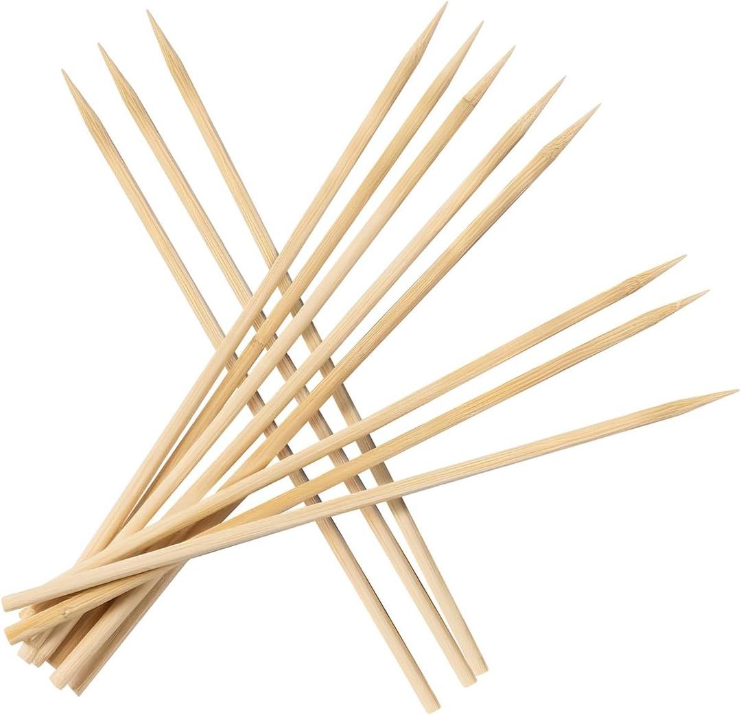 6 inch Natural Bamboo Skewers for Barbecue PartyFruitKabobAppetiserHamburgerCocktailCraftBouquetChocolate FountainCorn Dog, diameter=4mm. More Size Choices 6"/8"/10"/12"(100 PCS)
