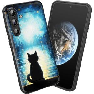 for Galaxy S25 Case,Soft TPU Slim Fashion Anti-Fingerprint Non-Slip Protective Phone Case Cover for Samsung Galaxy S25 5G (6.2") 2025,Black Cat