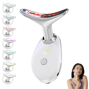 Red Light Therapy for Face, Floverkity LED Face Massager, RED Light Device, at-Home Face Tool for Skin Care (White, 7 Light)