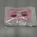 2 x Sweet Girl's Satin Eye Mask Long Eyelash Embroidered Eye Cover Sleeping Eyeshade with Portable Pouch