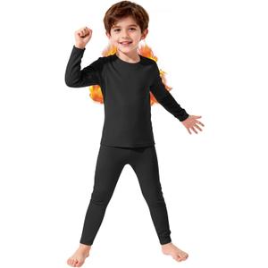 Century Star Kids Thermal Underwear Long Johns for Boys Girls Base Layer Toddler Thermal Set Ultra Soft (Large (100) /3T-4T, Black)