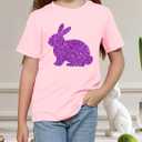Toddler Easter Shirt: Boys Girls Cute Bunny Tshirt Kids Happy Easter Rabbit Tee Shirts (Pink)