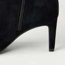 Amazon Essentials Women's Stiletto Heel Dress Ankle Boots, 8, Black Faux Suede