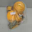 HUBun4 Pack Ratchet Tie Down Straps, 2" x 20 Feet, 8,000 lbs Break Strength, Heavy Duty Cargo Lashing Straps with Double J Hooks for Trucks, Trailers, and Moving (Yellow)