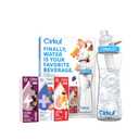 Cirkul 22oz. BPA-Free Plastic Water Bottle Starter Kit with Blue Lid, 3 Flavor Cartridges (1 LifeSip Fruit Punch, 1 FitSip Mixed Berry, 1 GoSip Black Cherry) Zero Calories and No Sugar