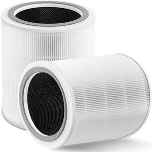 Core 400S Replacement Filter Compatible with LEVOIT Core 400S & Core 400S-P Air Purifier, 3-in-1 Activated Carbon Pre-Filter, Core400S-RF (LRF-C401S-WUS), 2 Pack, White, Some Pieces are Broken