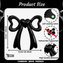 Lidmada 2 Pack Black Bow Birthday Party Decorations Balloons, Bow Themed Decors Foil Balloons for Girls Baby Shower Wedding Bridal Bachelorette Party Supplies