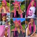 6 x 6Pack Pre Stretched Braiding Hair Hot Pink Braid Hair Prestretched Braiding Hair Box Braiding Hair Magenta Pink Braiding Hair Pre Stretched 26ich