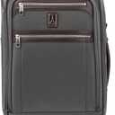 Travelpro Platinum Elite Softside Expandable Carry on Luggage, 8 Wheel Spinner Suitcase, USB Port, Suiter, Men and Women, Vintage Grey, Carry On 21-Inch