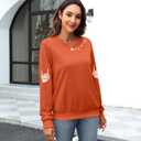 HEBBE Spooky Season Sweatshirts Halloween Ghost Sweatshirt Women - Halloween Graphic Crewneck Tops Casual Sweater (Orange, XXL)
