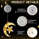 Tujoe 5 Pcs Ramadan Decorations Lights Eid Mubarak Moon Star Window Light LED Battery Powered Islam Window Silhouette Light Islamic Muslim Ramadan Hanging Decor for Wall Home Baby Room Outdoor Patio