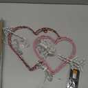 2 Pack [Timer] Valentines's Day Window Lights Decorations, 16'' Red Pink Double Heart Lighted 8 Mode Silhouette Light with Remote Valentines LED Heart Lamp Indoor Outdoor Bedroom Home Decor