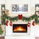 Lvydec Christmas Pine Garland Greenery Decoration, Realistic Cedar Cypress Garland for Holiday Mantel Fireplace Table Centerpiece