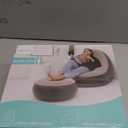 MENGDUO Inflatable Leisure Sofa Chair and Footstool Outdoor Folding Lounger Sofa Flocking Lazy Couch (Khaki)