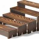 Large Wooden Tiered Riser Stand for Vendor Booth Events, Stackable Cupcake & Dessert Display, Farmhouse Decor Table Set, Food Display Items for Party (12-11.2-10.4-9.6IN),