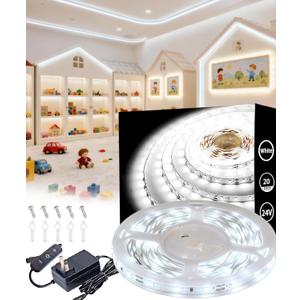 Led Strip Lights for Bedroom Dimmable 20 FT 360 Leds Rope Light Flexible Super Bright White Tape Lights for Ceiling Room Home Decor Luces Leds for DIY Living Room Kitchen Vanity Mirror Study Room