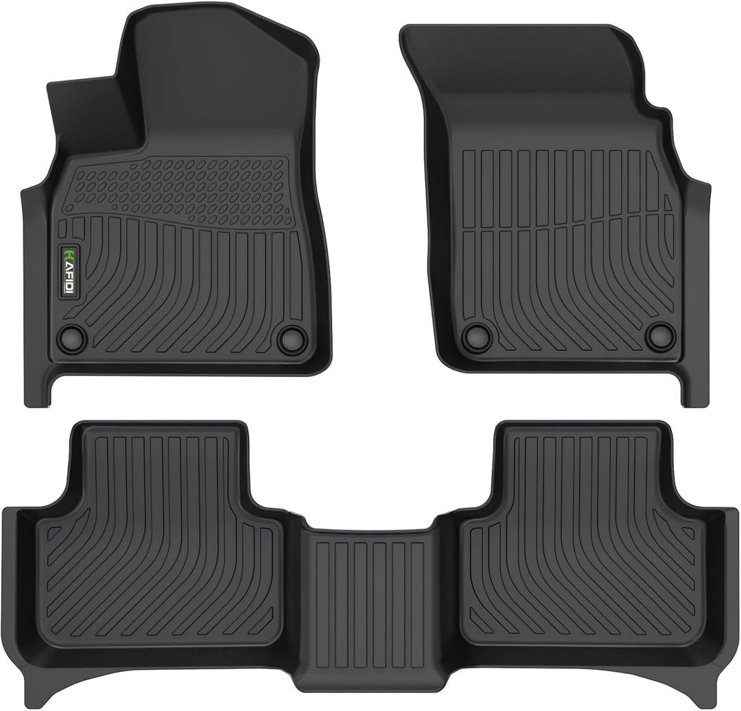 Floor Mats Custom for Audi Q7/SQ7 2017-2025 & Q8/SQ8 2019-2025 All Weather Protection TPE Heavy Duty Non-Slip Automotive Floor Liners Fits Front& 2nd Row Full Set Accessoriesnot for E-TRON