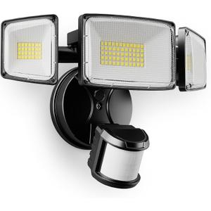 Onforu 100W LED Motion Sensor Outdoor Lights, Dusk to Dawn Flood Light Outdoor Motion Sensor, Hardwired Security Lights Floodlights Outside 11000LM 6500K Daylight IP65 Waterproof (Black)