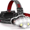 Victoper Rechargeable Headlamp, 8 LED High Lumen Super Bright Headlights with Red Light, USB Waterproof Head Flashlight, 8 Mode Head Lamp for Outdoor Running Fishing Working Camping Gear (1 Pack)