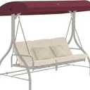 Porch Swing Canopy Replacement for GT Swing Model GCS00229C, Wine Red | Waterproof Wine Red Cover, Drain Holes and Tie Straps, for Patio, Garden, Balcony and Porch