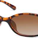 Retro Oval Cat Eye Sunglasses for Women Y2k Trendy Narrow Sunnies Designer Sun Glasses AR82253 (A3 Tortoise/Gradient Brown)
