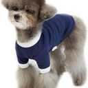 Ringer Dog Shirt for Small and Large Dogs Cotton T-Shirts Soft Breathable Dog Shirts pet Clothes (Large, Navy/White)