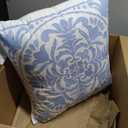 Laura Ashley Home - Throw Pillow with Envelope Closure, Elegant Home Decor for Bed or Sofa (Mila Blue, 18" x 18")