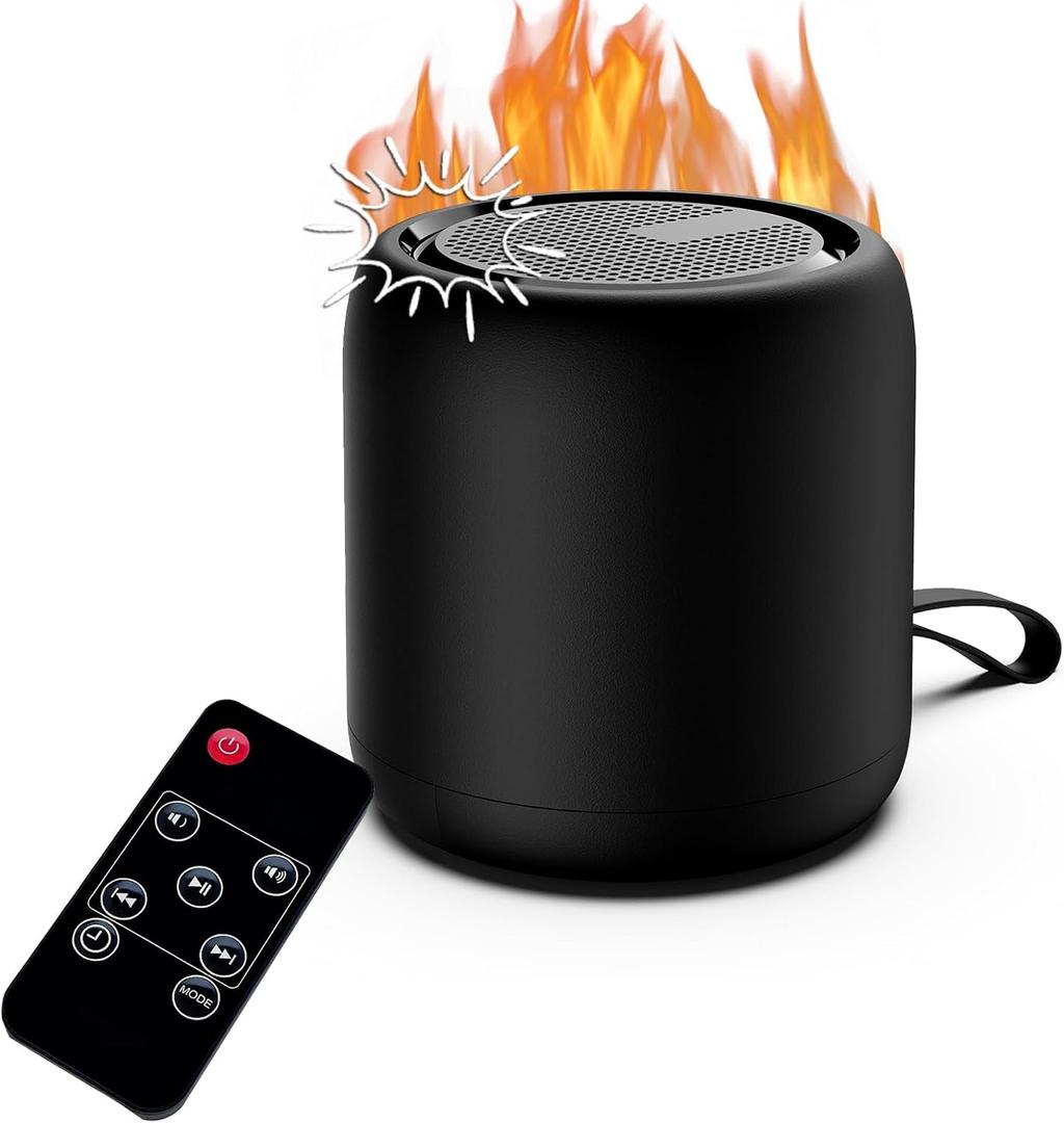 Fireplace Crackler Sound Box for Electric Fireplace with Remote Control, 2 in 1 Realistic Rechargeable Fire Crackling Sound Machine for Gas Fireplace, Fire Crackler Sound System, Fire Noise (Black)