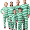 QUNISY Family Pajamas Christmas Matching Sets Xmas Family Pjs Set Couple Holiday Jammies Women/Men Festival Sleepwear Adult (Green, L)