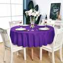 Purple Round Tablecloth - Waterproof Stain Resistant Wrinkle Free Table Cloth, 210GSM Polyester Washable Wipeable Table Cover for Party, Banquet, Wedding, Indoor and Outdoor(108 inch, Circle)
