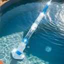 Handheld Pool Vacuum with 150CM Telescopic Pole, Cordless Rechargeable Pool Cleaner for Spa Hot Tub & Small Pools, Easy Quick Cleaning for Leaves, Dirt & Debris, 5060 Min Runtime