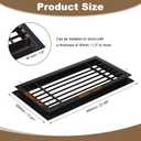 PATIKIL 20" x 10" Door Air Vent Cover Anodized Aluminum Alloy Grille Ventilation Guard Louver Cover for Cabinet Wardrobe Door, Black