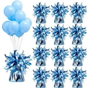 balloon weights are perfect for parties, birthdays, weddings. Each pack includes 12PCS durable weights that easily decorate balloons and elevate any celebration.(Light blue100g)