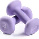 Sportneer Neoprene Dumbbells Set of 2, 2,3, 5, 8, 10lb Hand Weights for Women, Non-Slip Ergonomic Design, Anti-Roll Square Shape at home weights for women (Purple)