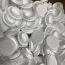 White Plastic Plugs, 3/4 Inch Diameter with 1 Inch Head, Round Hole Caps / Screw Covers