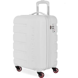 SwissGear 7366 Signature Hardside Expandable Luggage with Spinner Wheels, TSA Lock, Cup-Holder, White, Carry-On 19-Inch