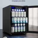 EUHOMY 100 Can Beverage Refrigerator cooler-Mini Fridge Glass Door for Beer Drinks Wines, Freestanding Beverage Fridge with Adjustable Shelves Blue LED for Home/Office/Dorm/Bar, 2.7 cu.ft
