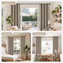 Joydeco Blackout Curtains 72 Inches Long 2 Panels Burg, Room Darkening Curtains for Bedroom, 100% Black Out Textured Thermal Drapes Privacy Protection 2 Panels Set(W52 x L72 Inch, Linen)