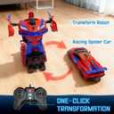 Qumcou Spider Toys for Boys 4-6, Remote Control Car, One-Button Transform Superhero Toys, 2.4Ghz RC Cars, 360° Spin,1:16 Scale, Shinning Red and Blue Light, Super Hero Toy Cars for Boys 3-8
