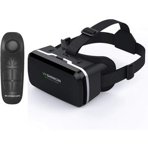 HD Virtual Reality Headset w/Controller/Gamepad,VR Headsets for iPhone/Android,3D VR Glasses for TV, Movies & Video Games-VR Goggles Compatible with iOS, Android Phones