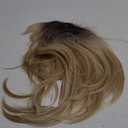 HAIRCUBE Blonde Wigs Shoulder Length Layered Wigs Long Curly Wigs for Women 18 Inch Wigs with Bangs (Ombre blonde dark rooted)