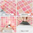5 Sheets Peel and Stick Backsplash, Self Adhesive Wall Tiles, 3D Adhesive Tile Backsplash, 12"x12"Premium Self Adhesive Wall Tiles Peel and Stick for Kitchen, Bathroom, RV(Pink Diamond)
