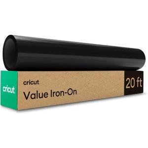 Cricut Value Iron-On, Black (12 in x 20 ft)- HTV Heat Transfer Vinyl