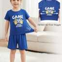 Mikrdoo Boys Pajamas 3 Piece Summer Sleepwear Soft Short Sleeves Shorts Set & Long Pants Cool PJs Size 2-14 Years